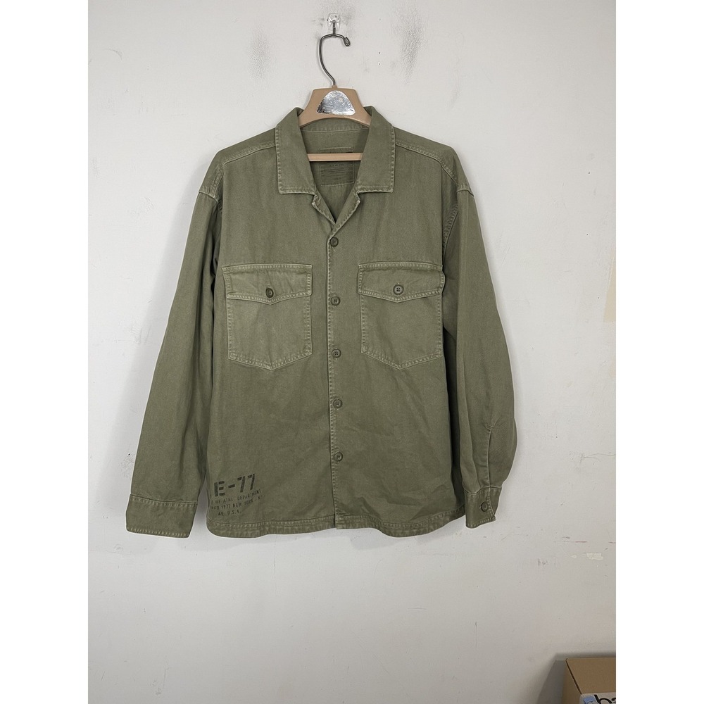 American Eagle Mens Shirt Jacket Large Green‎ AE-77 Utility Military Utility